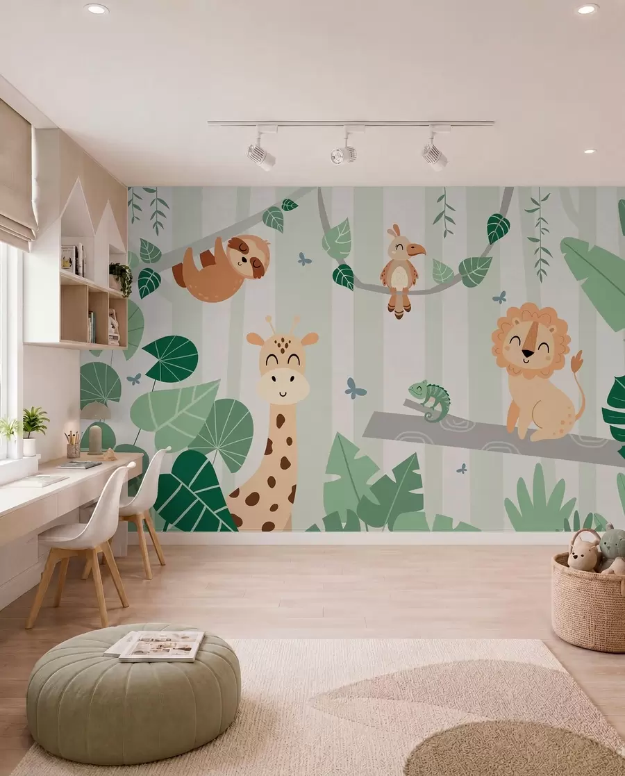 wall murals Safari prijatelji na drveću w03376v1