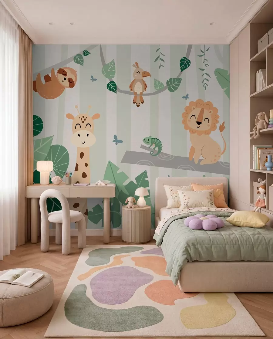 wall murals Safari prijatelji na drveću w03376v1