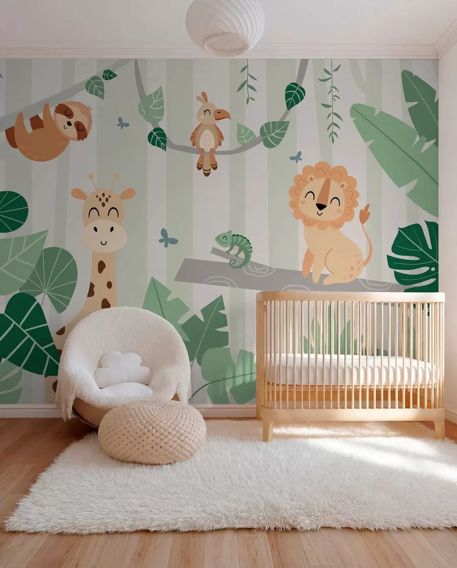 wall murals Safari prijatelji na drveću w03376v1