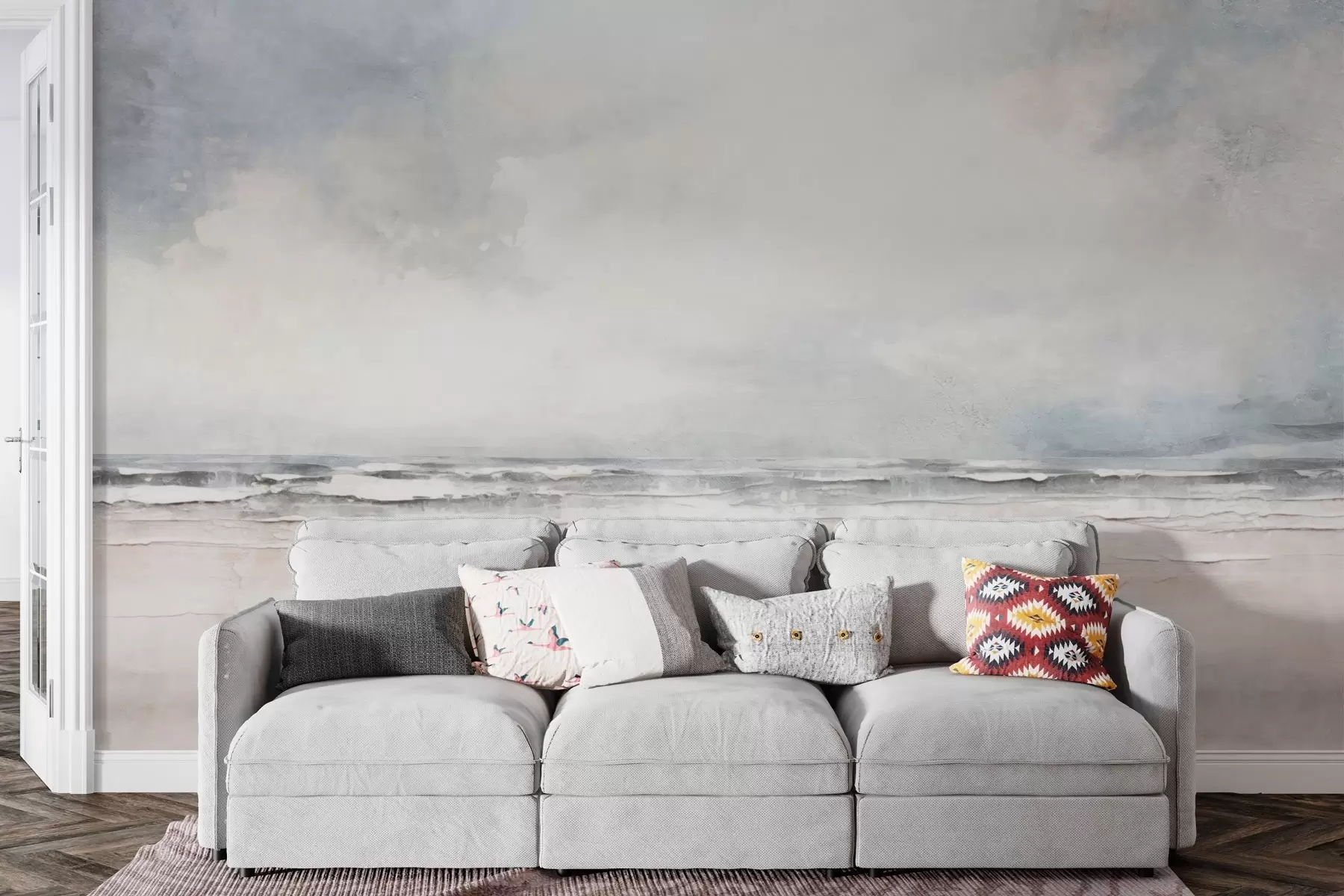 wall murals Сусрет апстрактног хоризонта неба и мора w03441