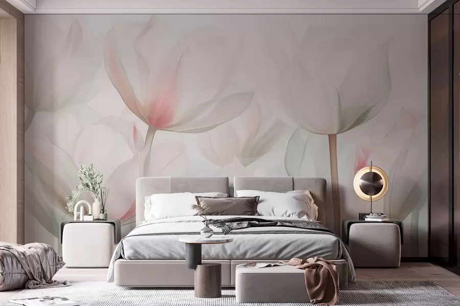 wall murals Нежни тулипани у пастелним бојама w03442v1