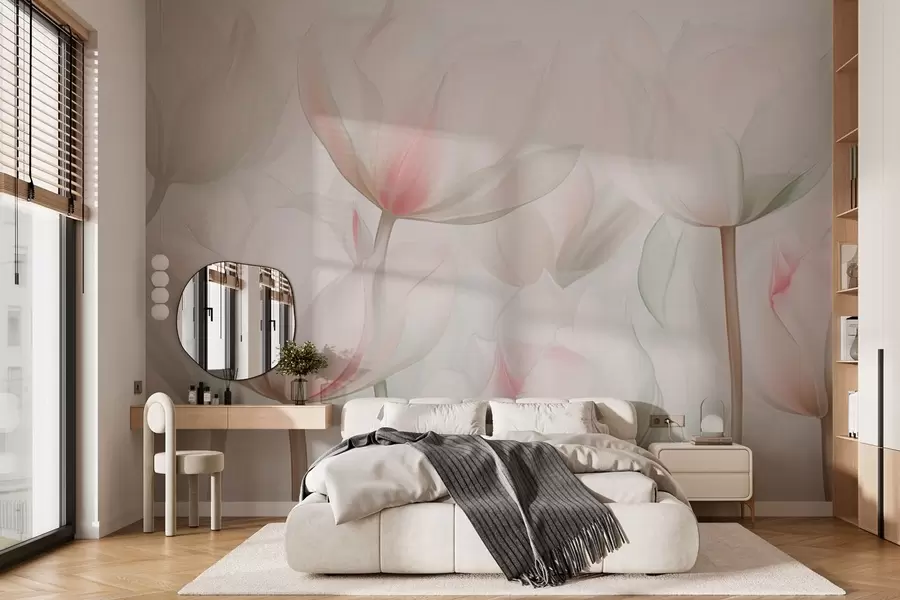 wall murals Нежни тулипани у пастелним бојама w03442v1