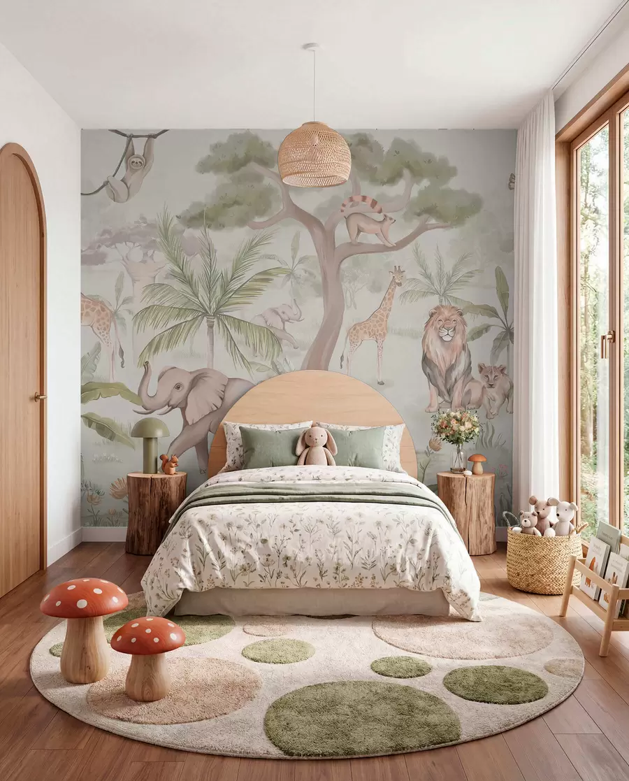 wall murals Панорама џунгле са животињама w03444