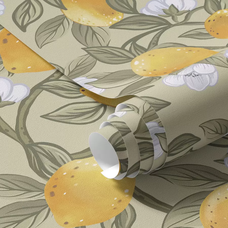 wall murals Цвеће и жути лимуни a00023