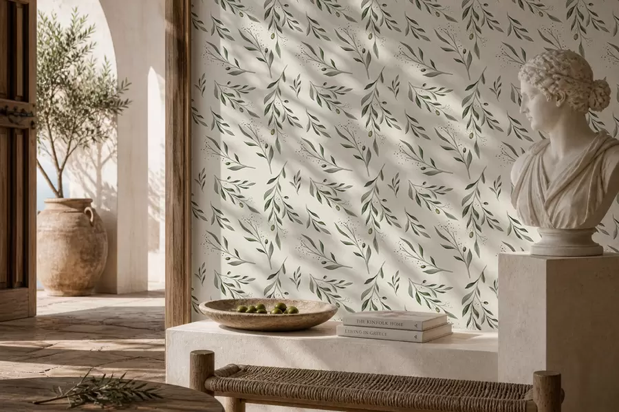 wall murals Нежне зелене маслинове гранчице a00030