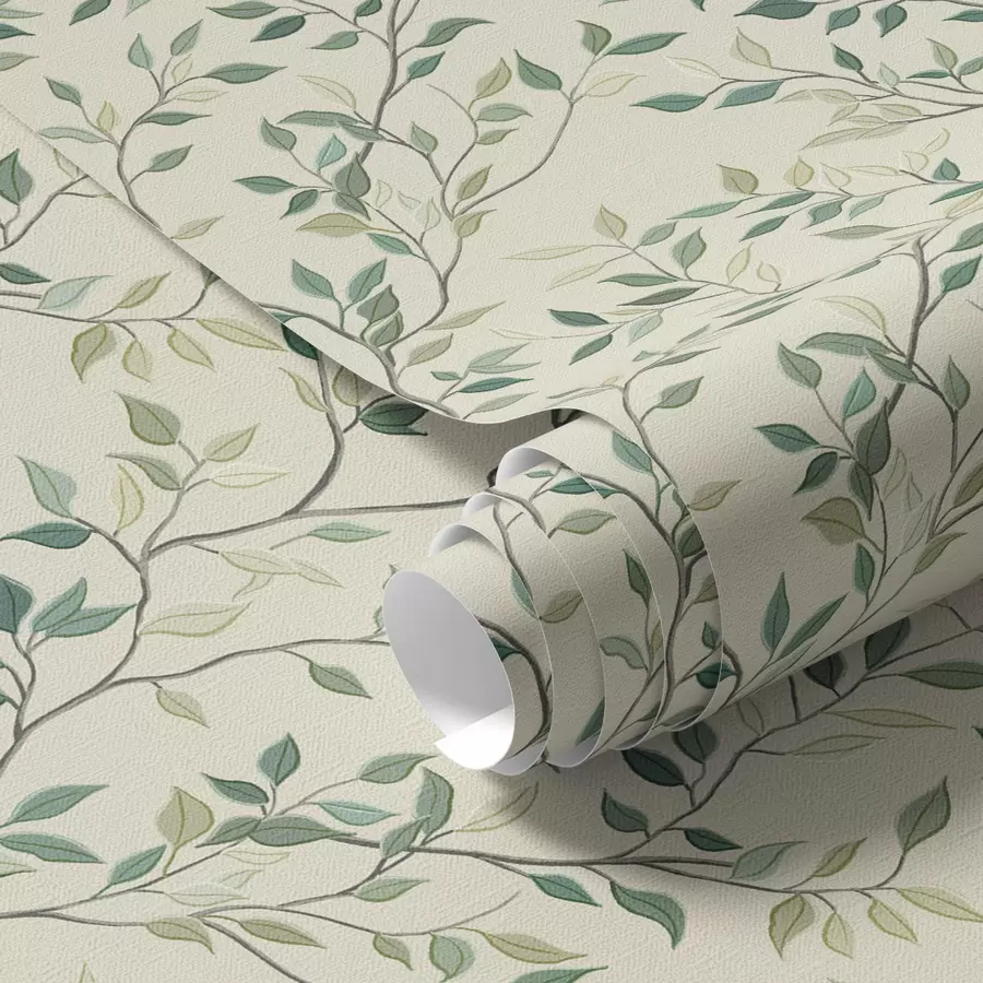 wall murals Нежно увијене гранчице са листовима a00071