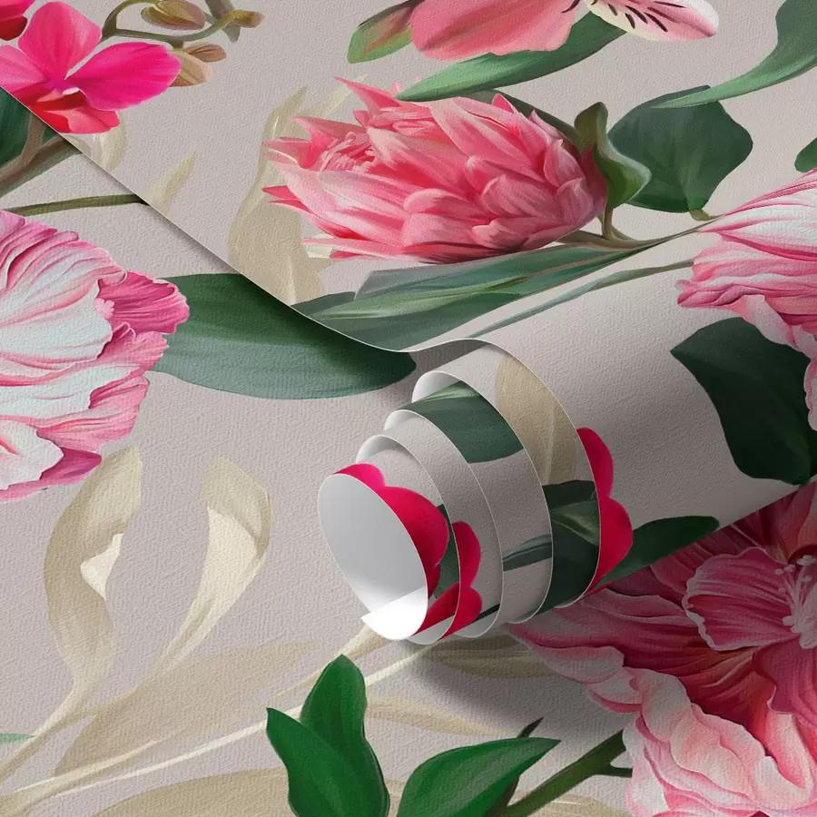 wall murals Нежно розе цвеће на светлој позадини a00094