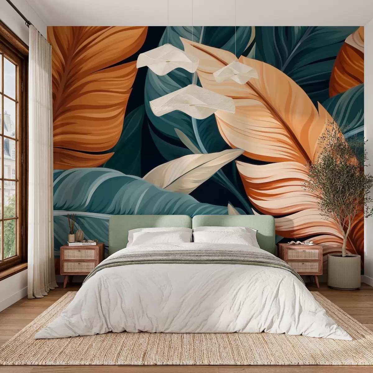 wall murals Апстрактно тропско лишће w03421
