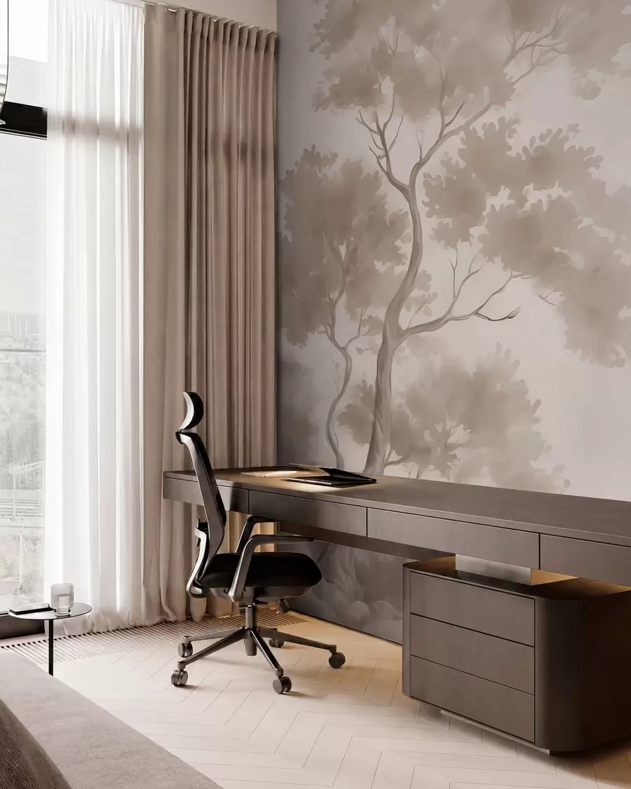 wall murals Дрво имитација акварела замућено  w03471v1