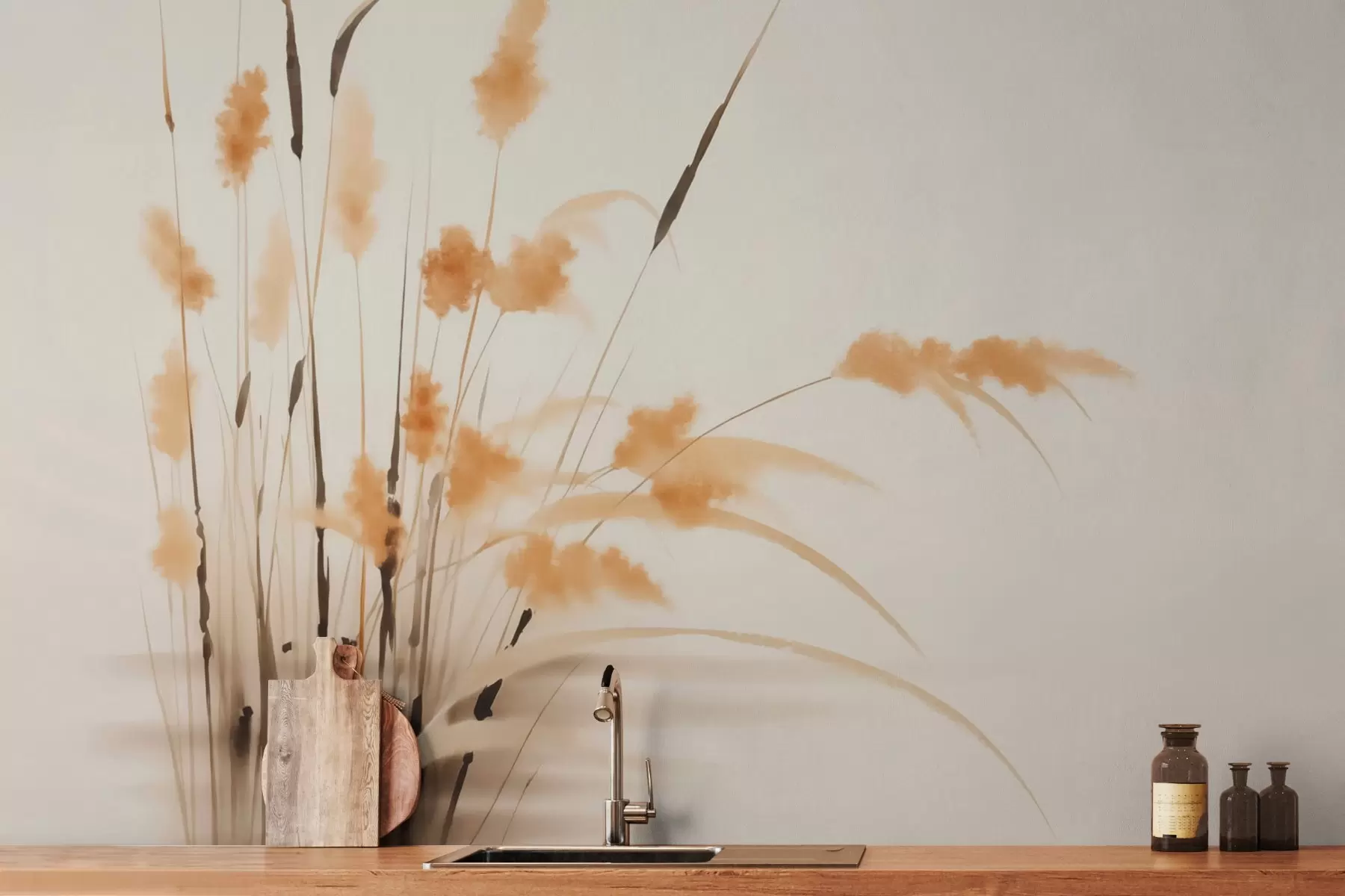 wall murals Акварел имитација трске w03463