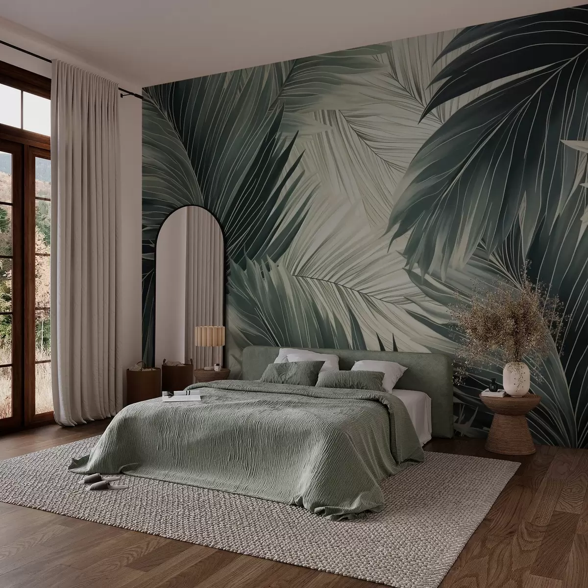 wall murals Палмино лишће са имитацијом текстуре w03467