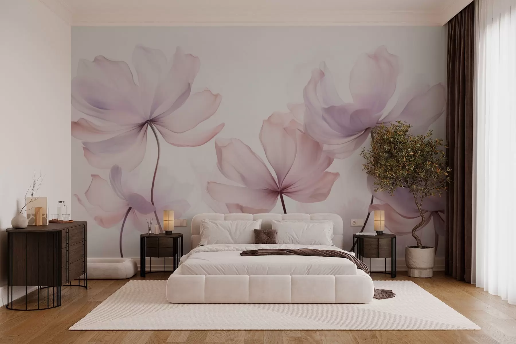 wall murals Цвеће у нежним ружичастим тоновима w03521