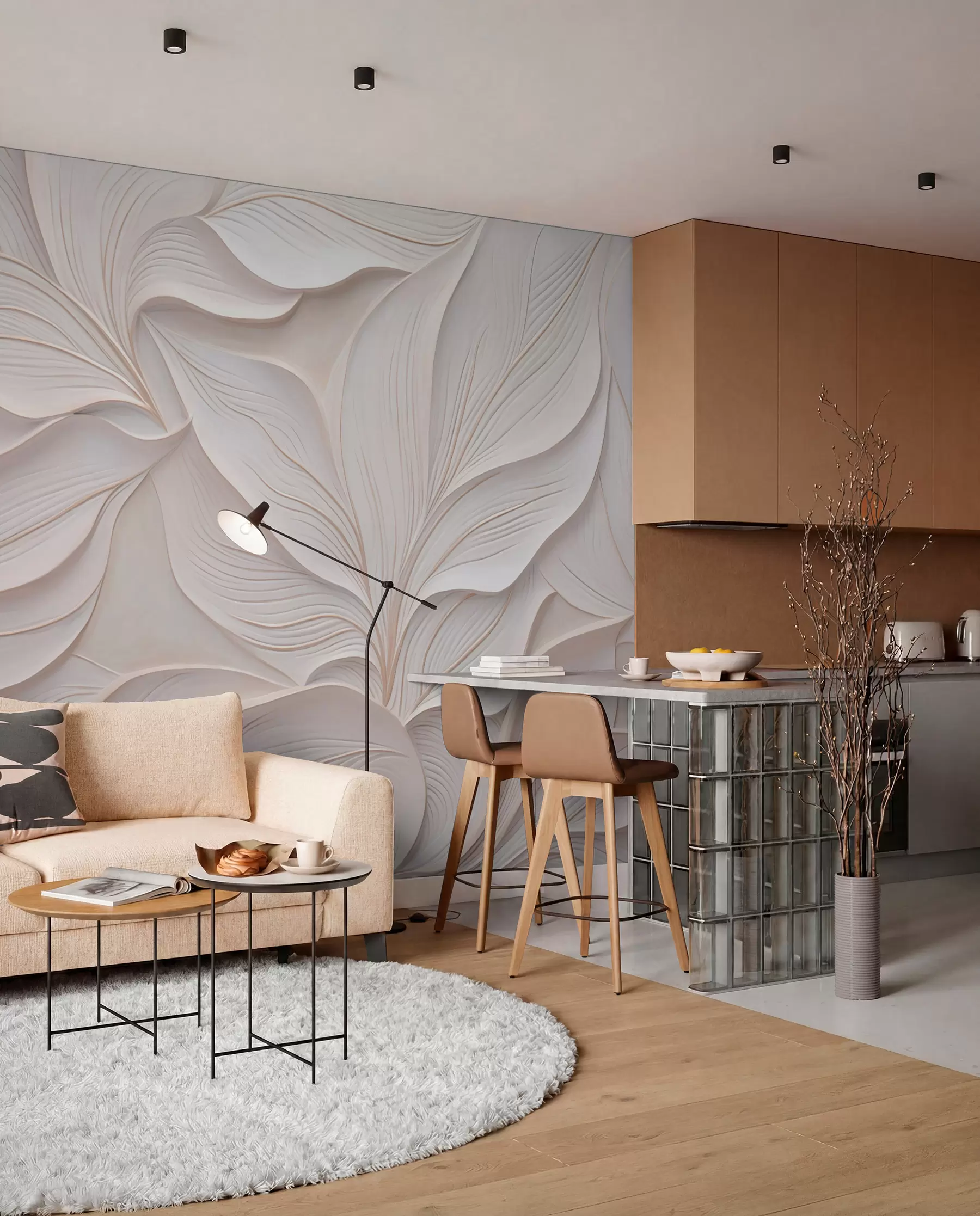 wall murals Slojevi lišća w03520