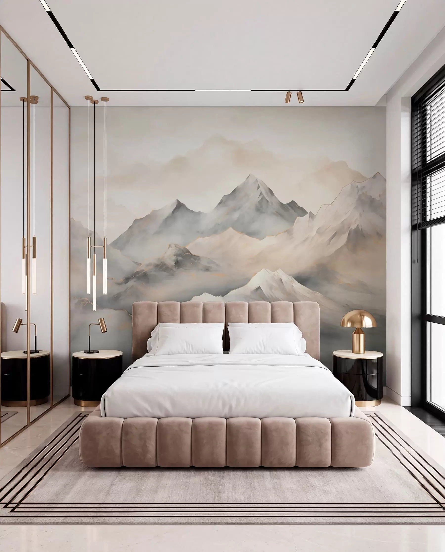 wall murals Vrhovi u oblacima w03519