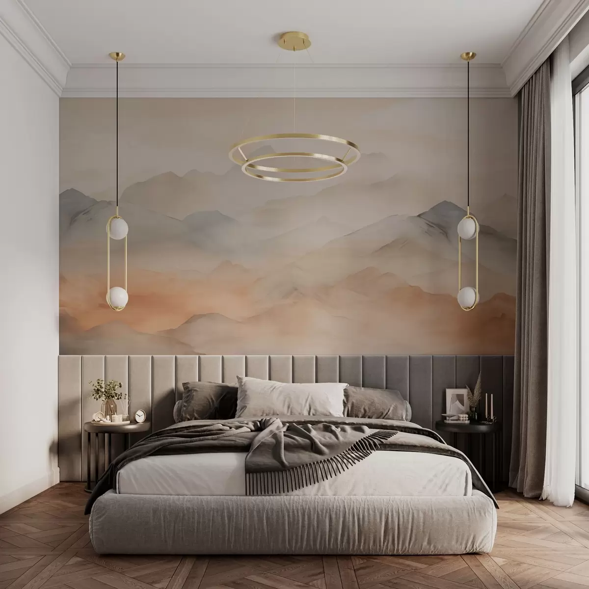 wall murals Магловите планине у нежним бојама w03535
