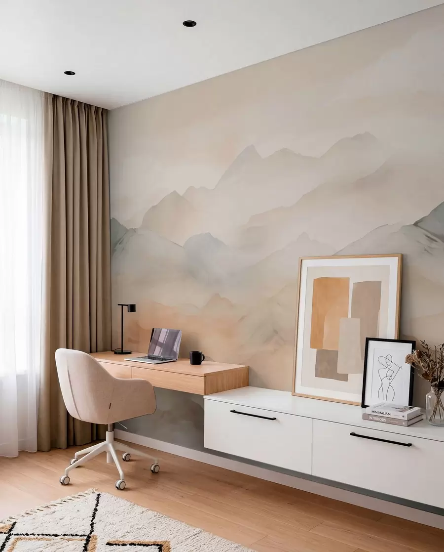 wall murals Магловите планине у нежним бојама w03535