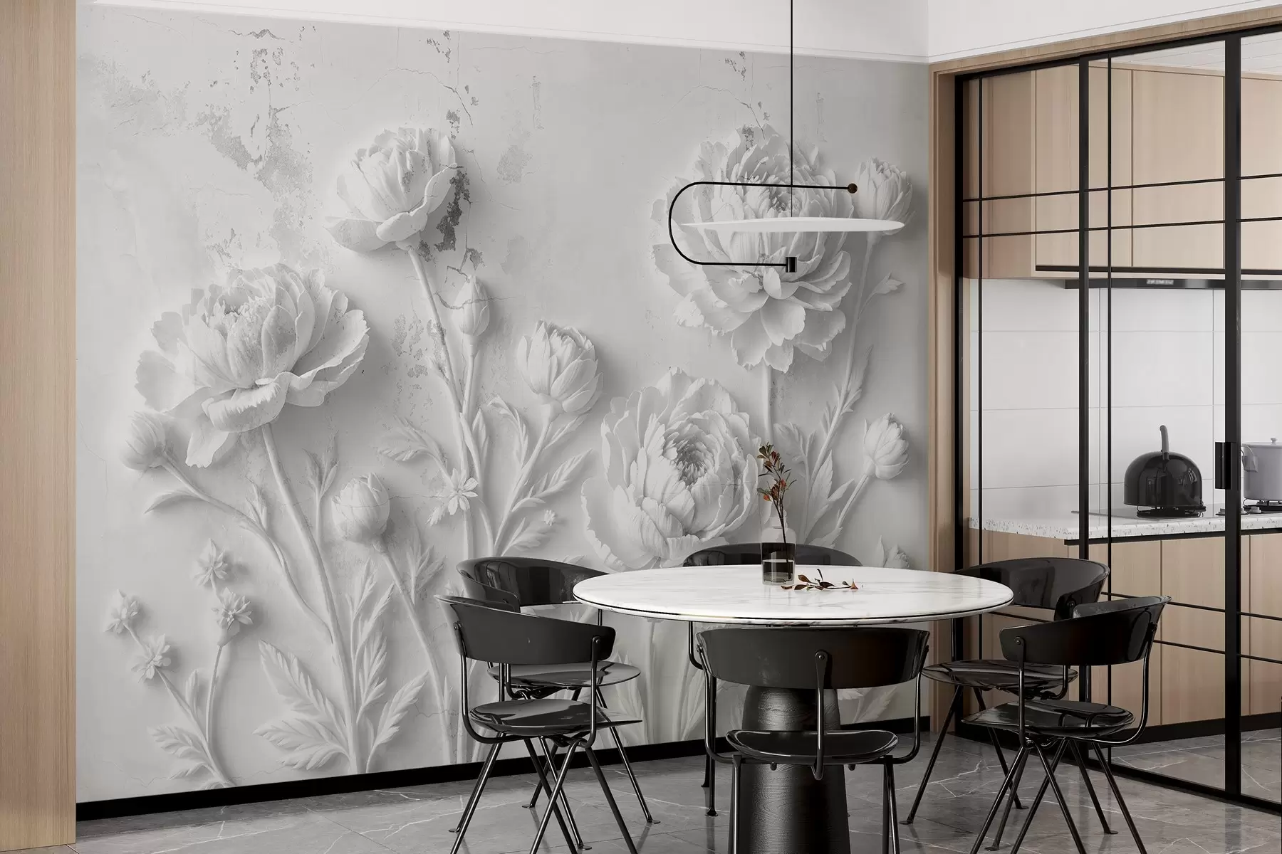 wall murals Цвеће на бетонској позадини грунге стилу w03553v2