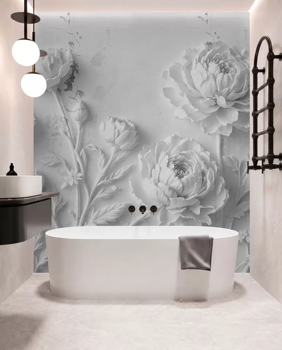 wall murals Цвеће на бетонској позадини грунге стилу w03553v2