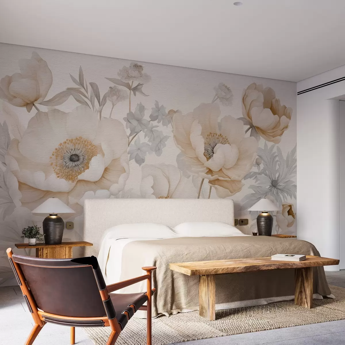 wall murals Акварел обојен букет цвећа w03555v2