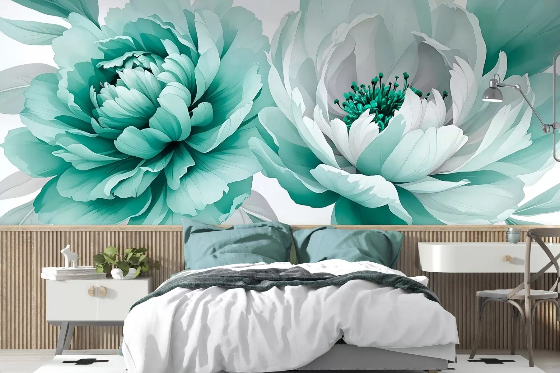 wall murals Бујни божури акварел w03558v3