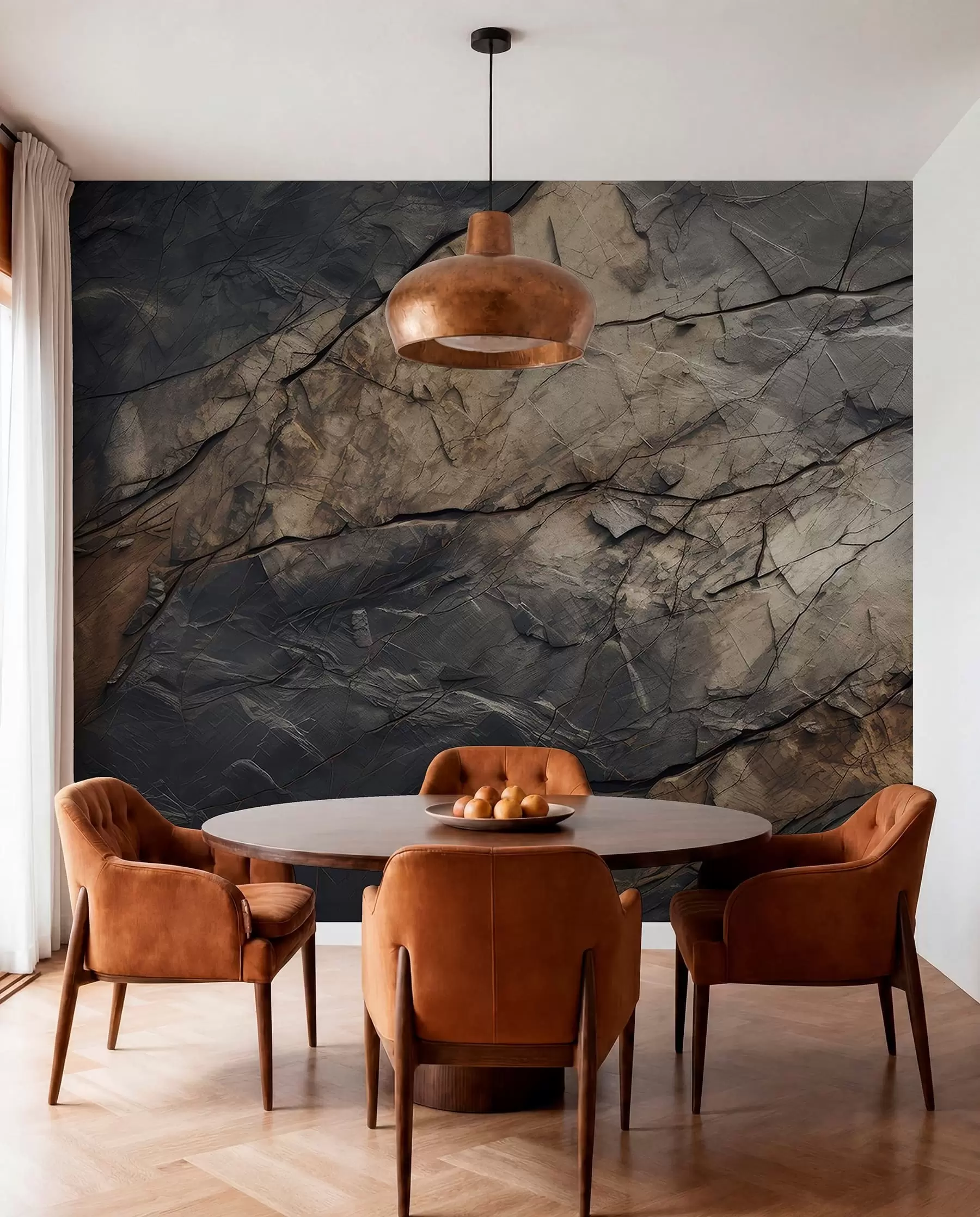 wall murals Tragovi tamnog kamena w03561