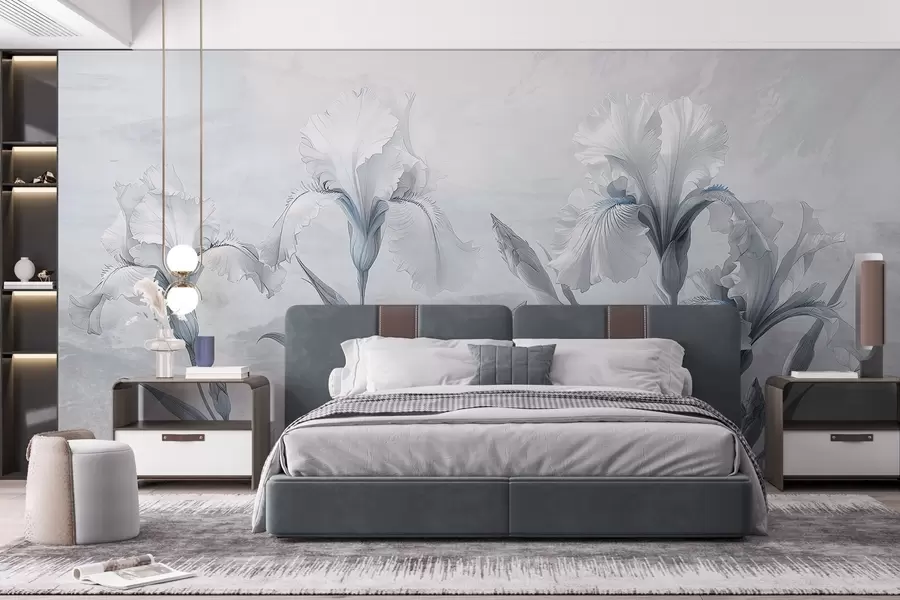 wall murals Нежни цртеж шаренице на зиду w03556v2