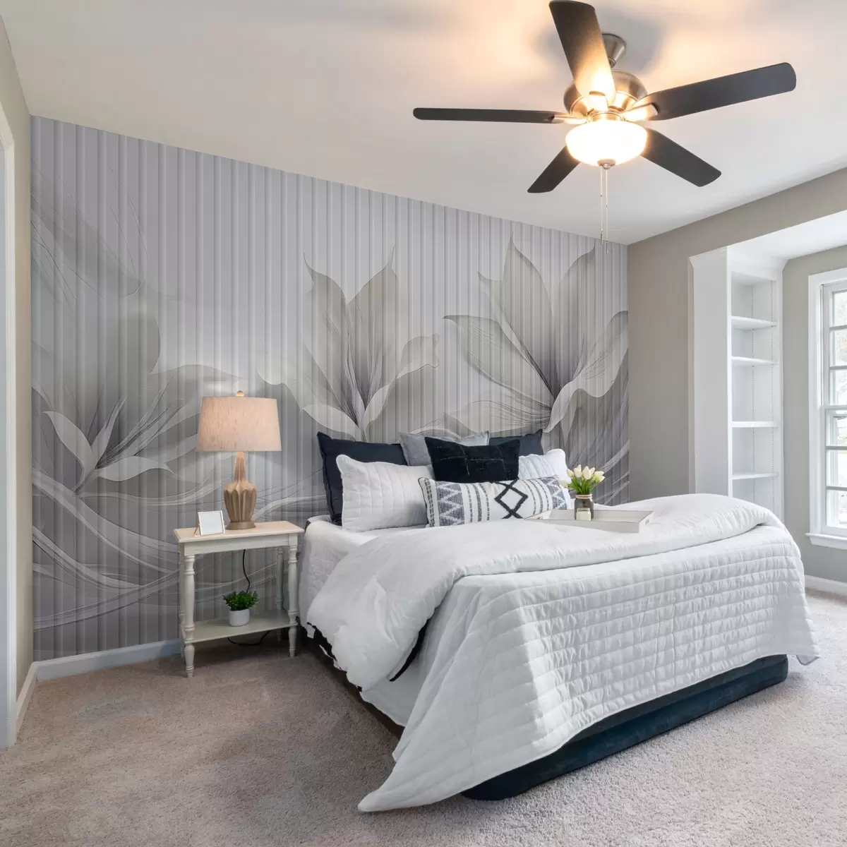 wall murals Акварел апстрактно цвеће иза стакла w03563