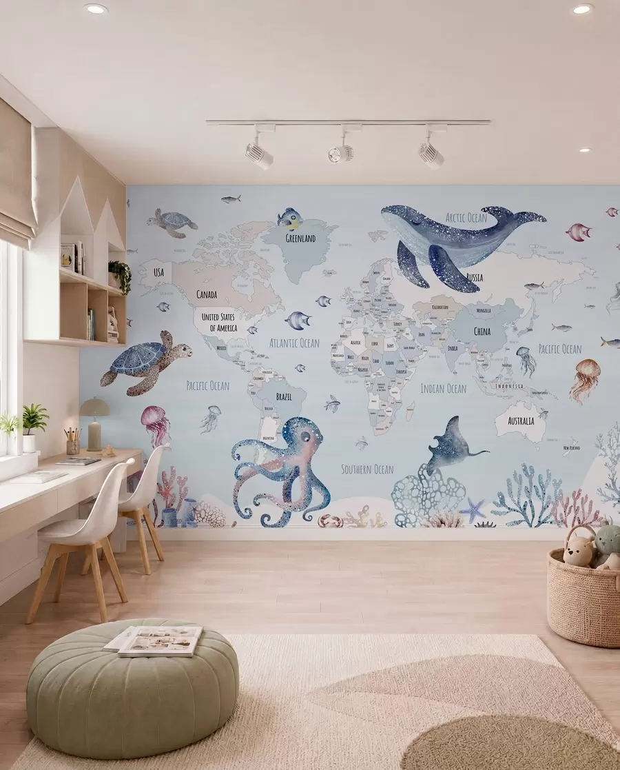 wall murals Okeanski atlas na engleskom w03526