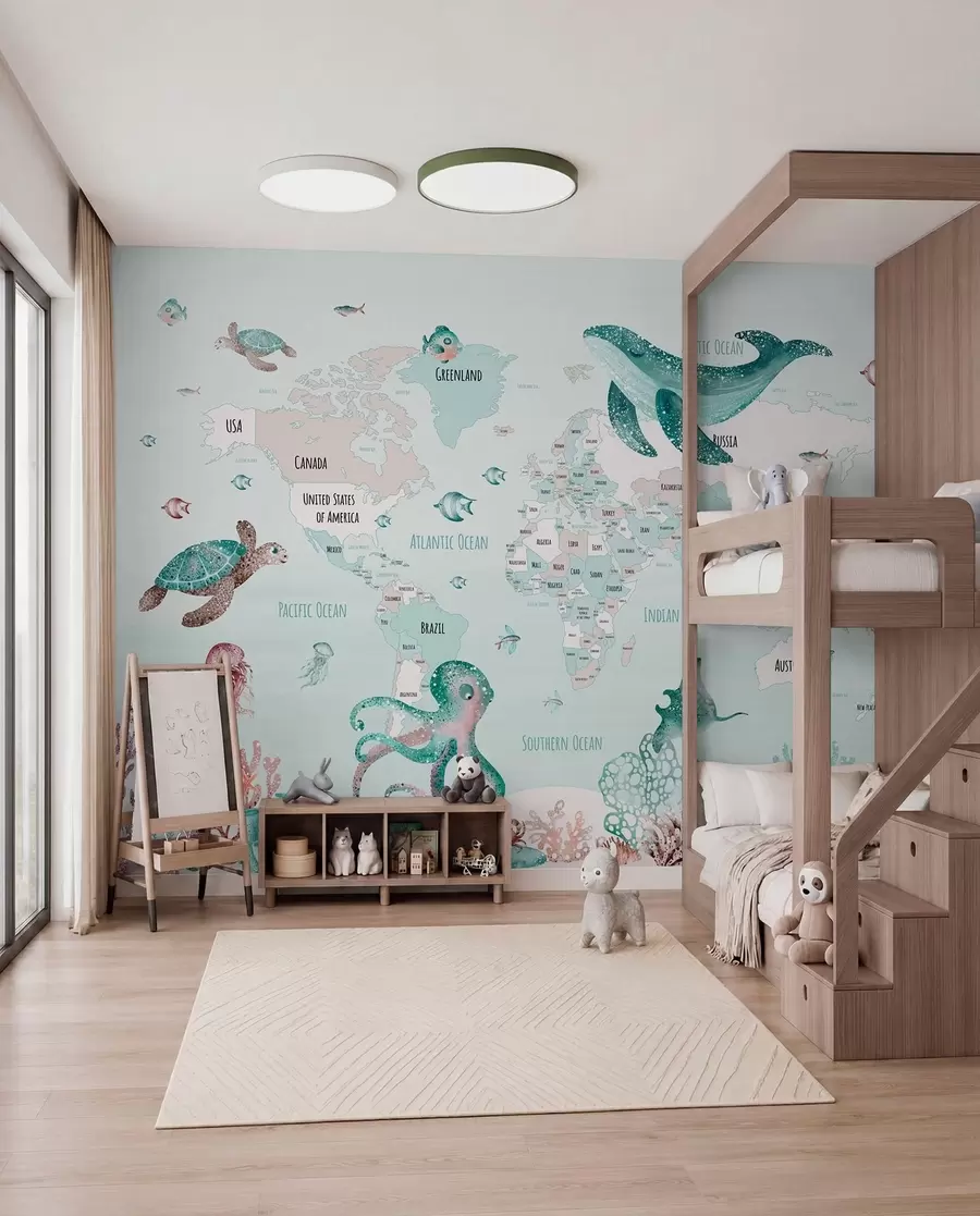 wall murals Okean u menti na engleskom w03526v2