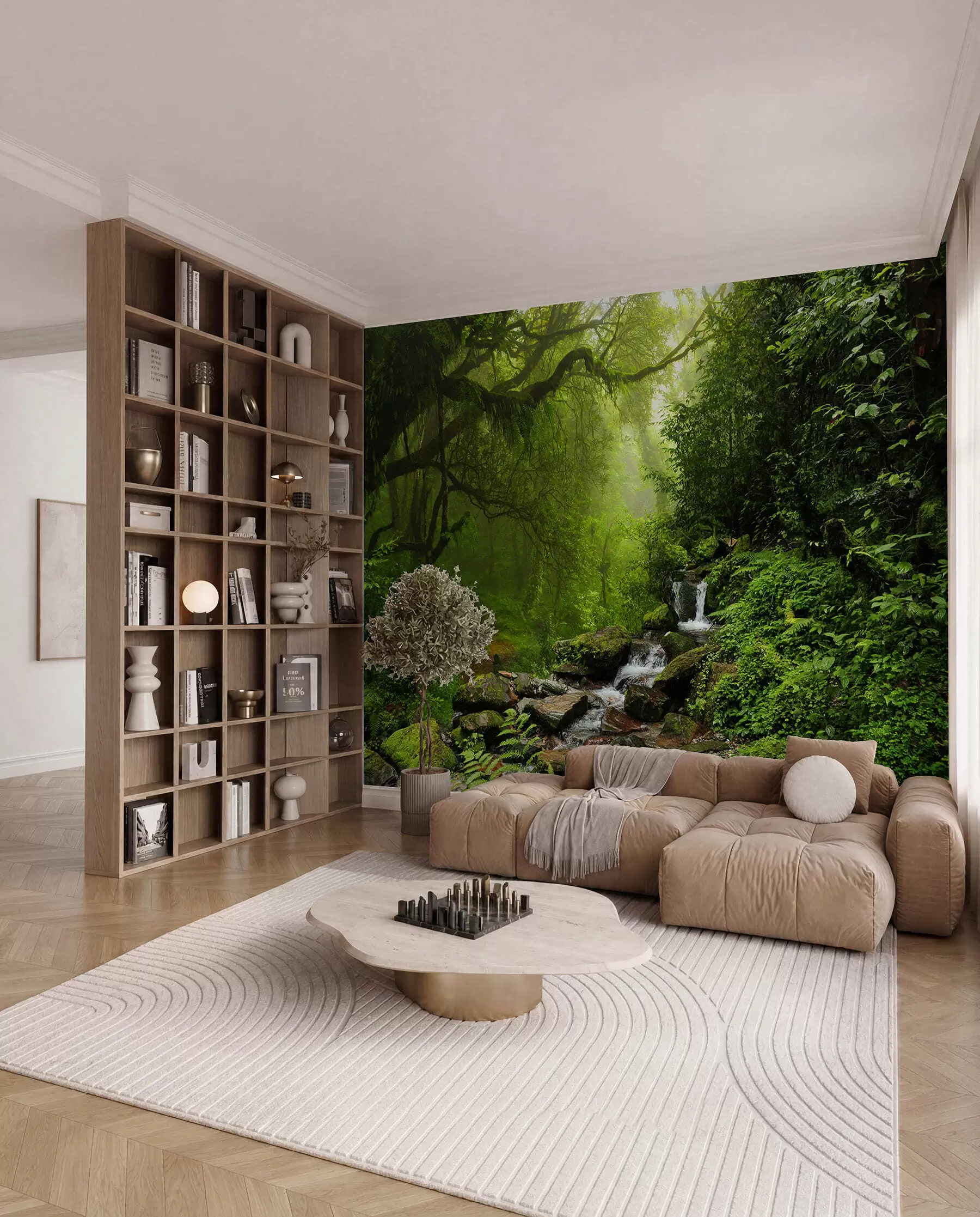 wall murals Skriveni šumski vodopad u53758