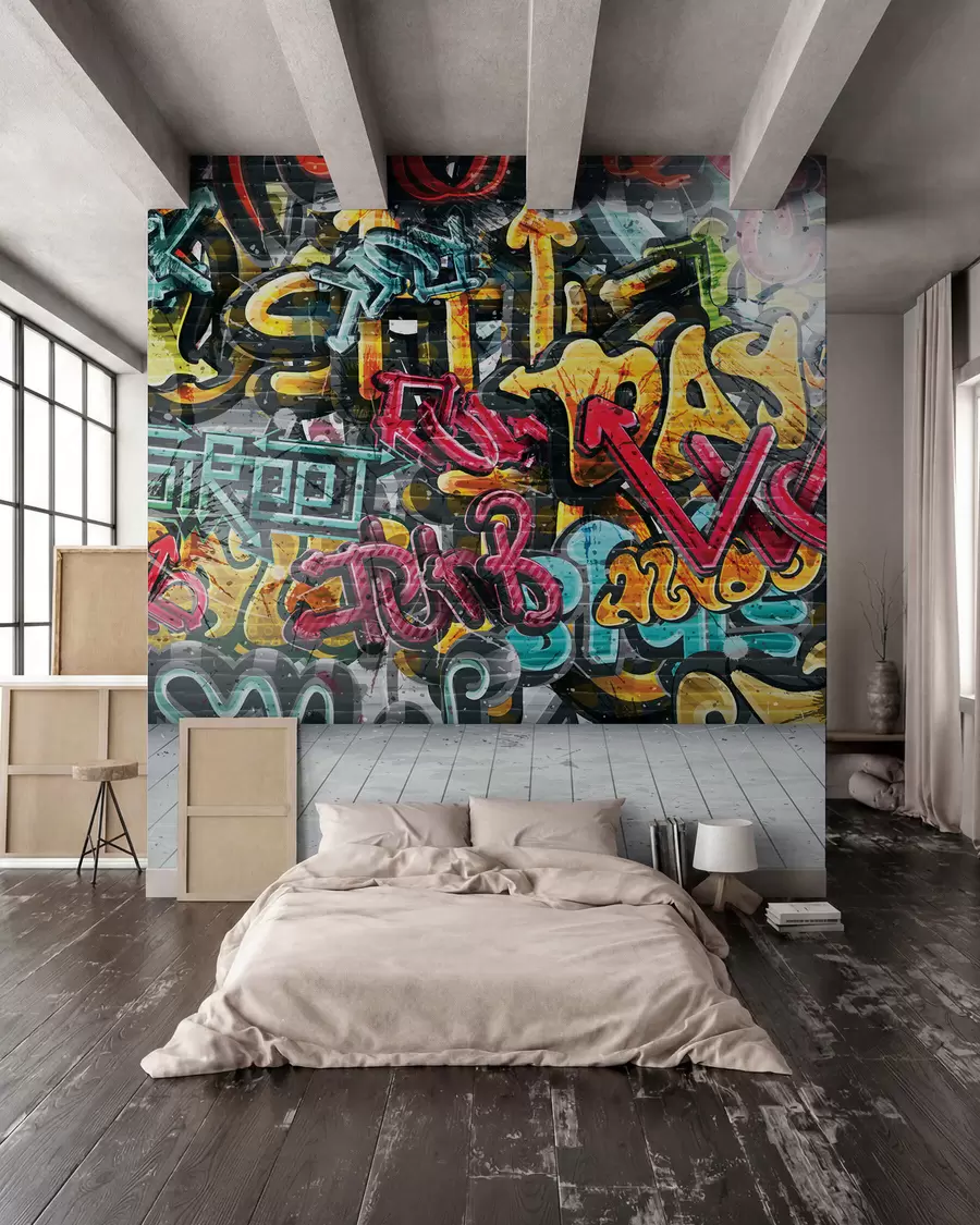 wall murals Grafiti u punoj boji u56045