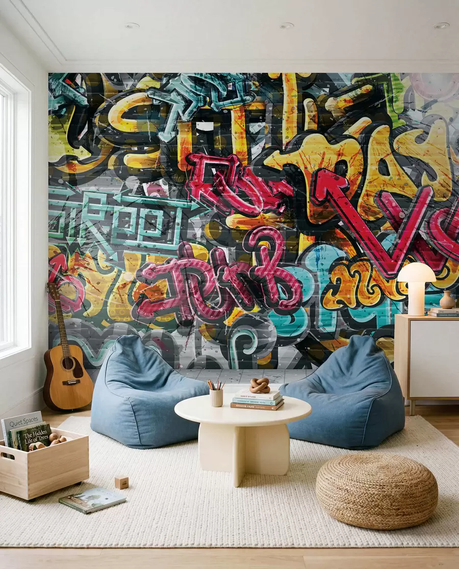 wall murals Grafiti u punoj boji u56045