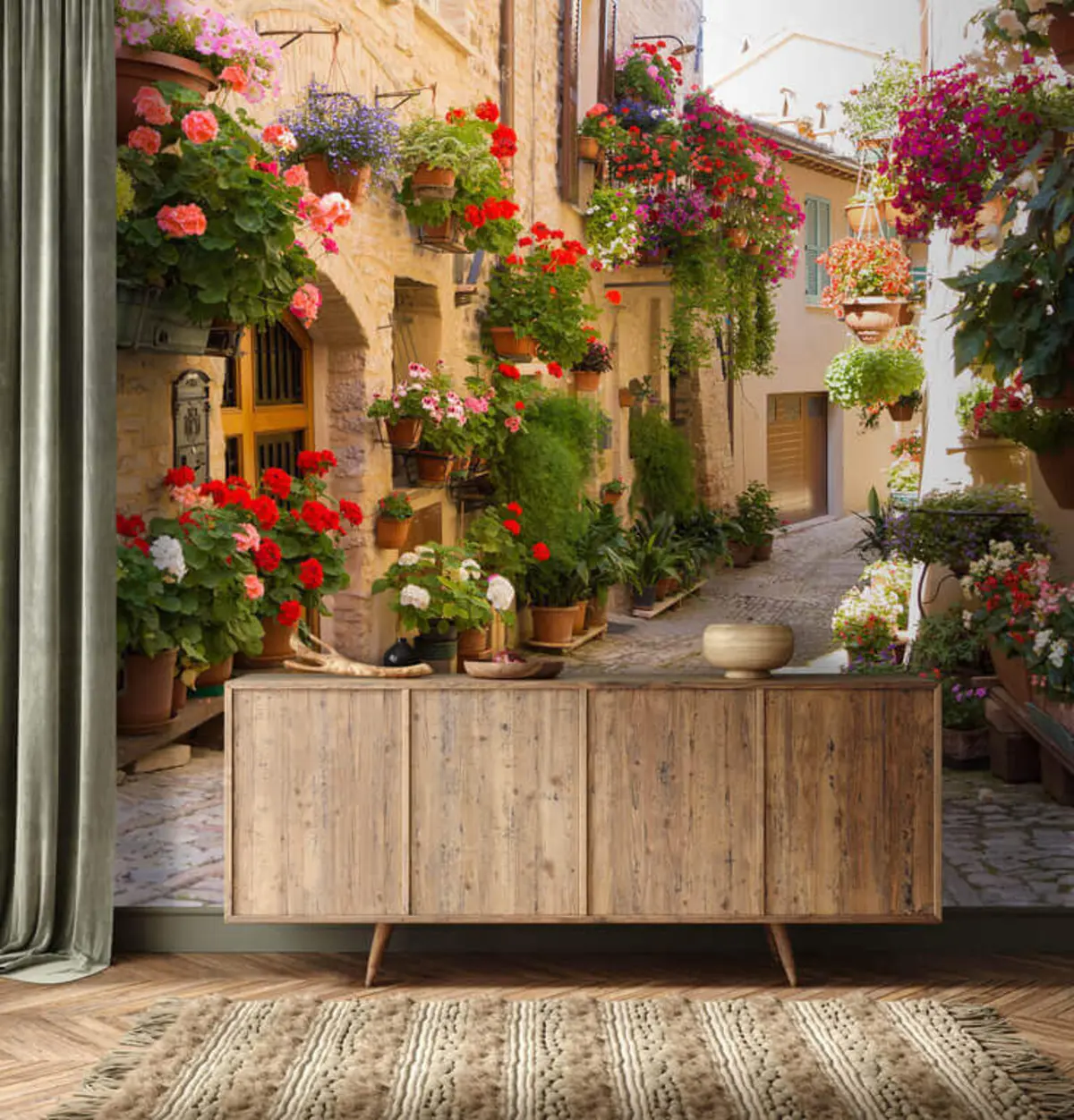 wall murals Италијанска улица, цвеће u57180