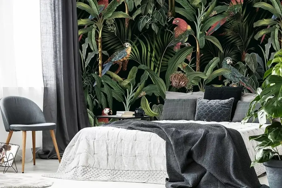 wall murals Папагаји на стаблима банане u60115