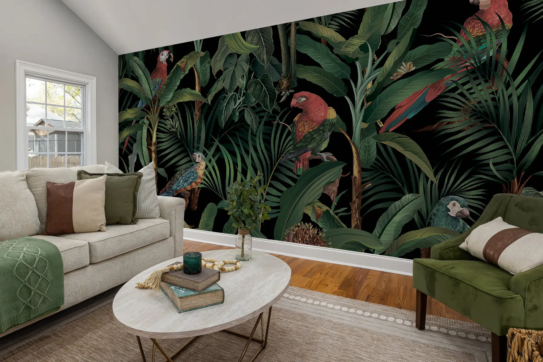 wall murals Папагаји на стаблима банане u60115