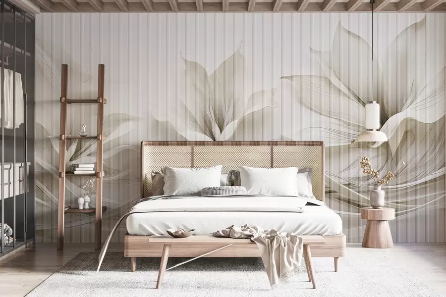 wall murals Акварел апстрактно цвеће иза стакла w03563v1