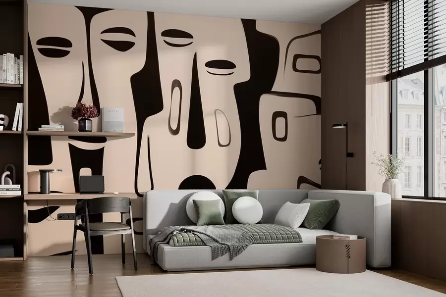 wall murals Графичка слика апстрактних лица w03504
