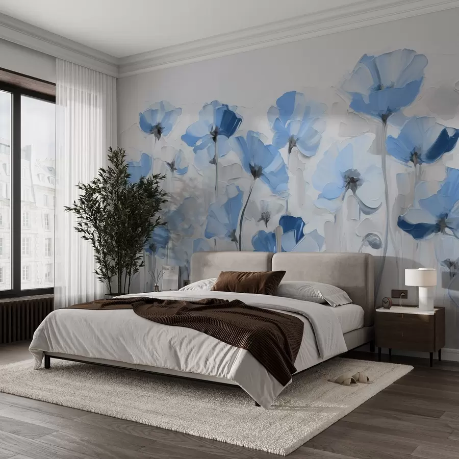 wall murals Апстрактно цвеће у стилу уљаних слика са великим потезима w03577v2
