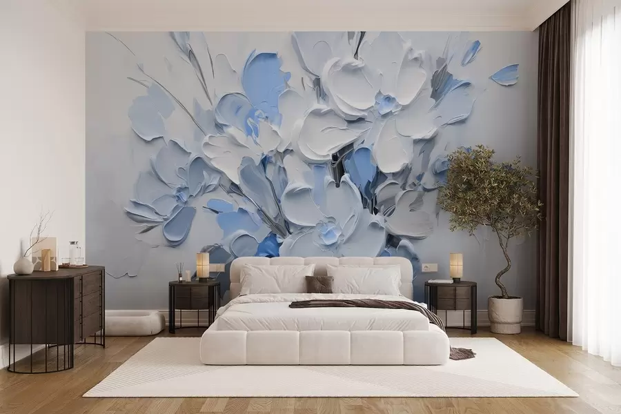 wall murals Апстрактно волуметријско цвеће у стилу уљаног сликарства w03582v1