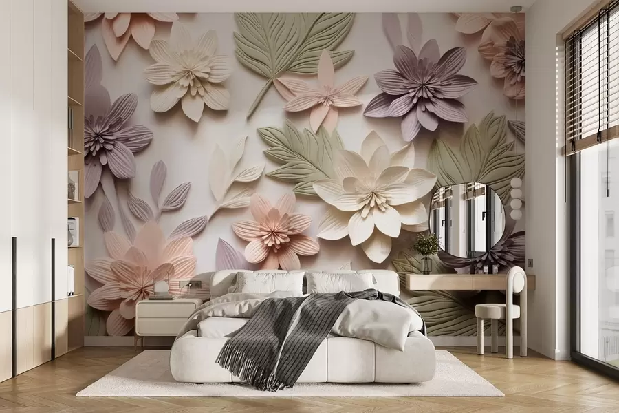 wall murals 3Д цветни рељеф у облику композиције од папира w08958