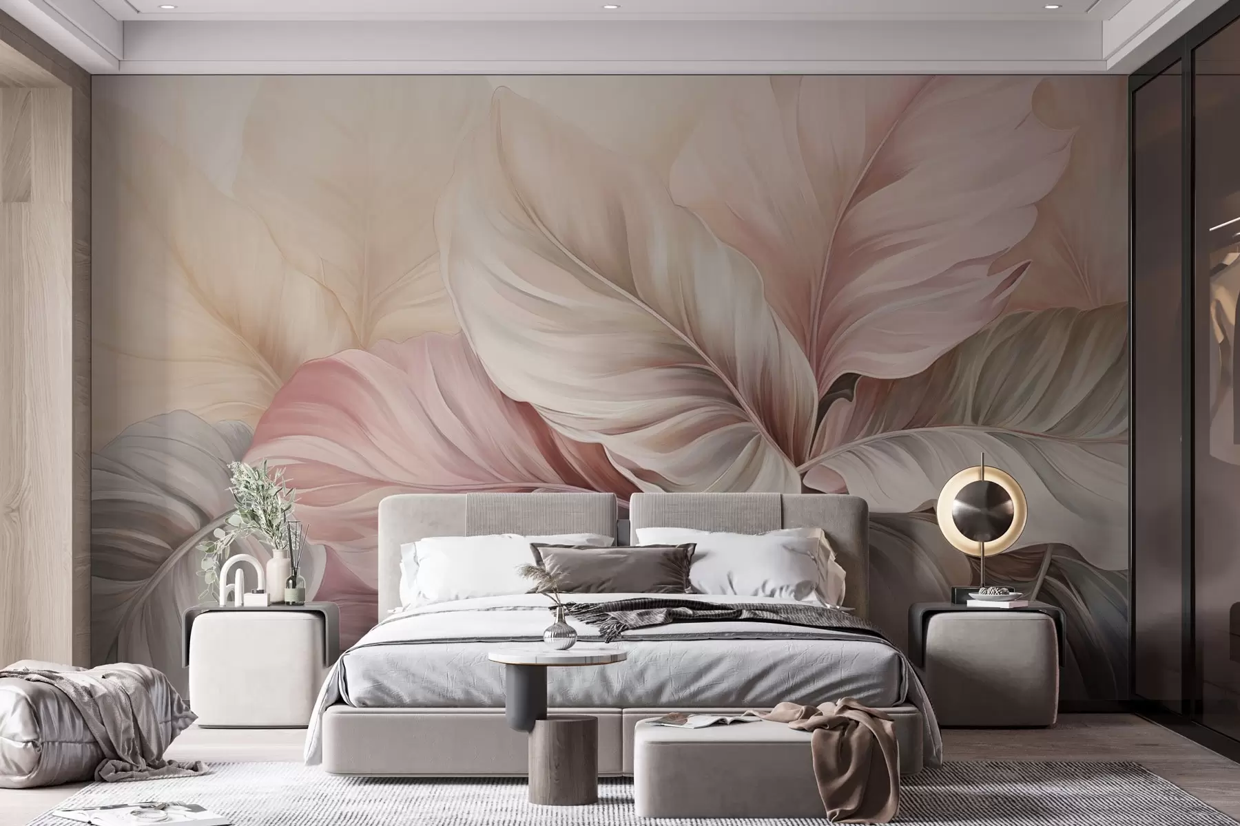 wall murals Тропско лишће са светлуцавим бојама w03597
