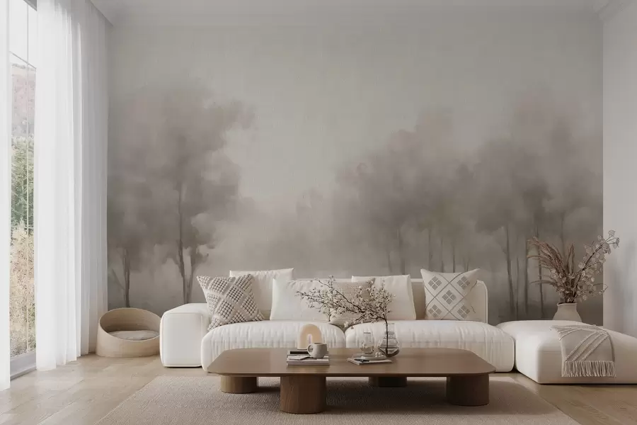 wall murals Апстрактна шума у светло сивим тоновима w03596v1