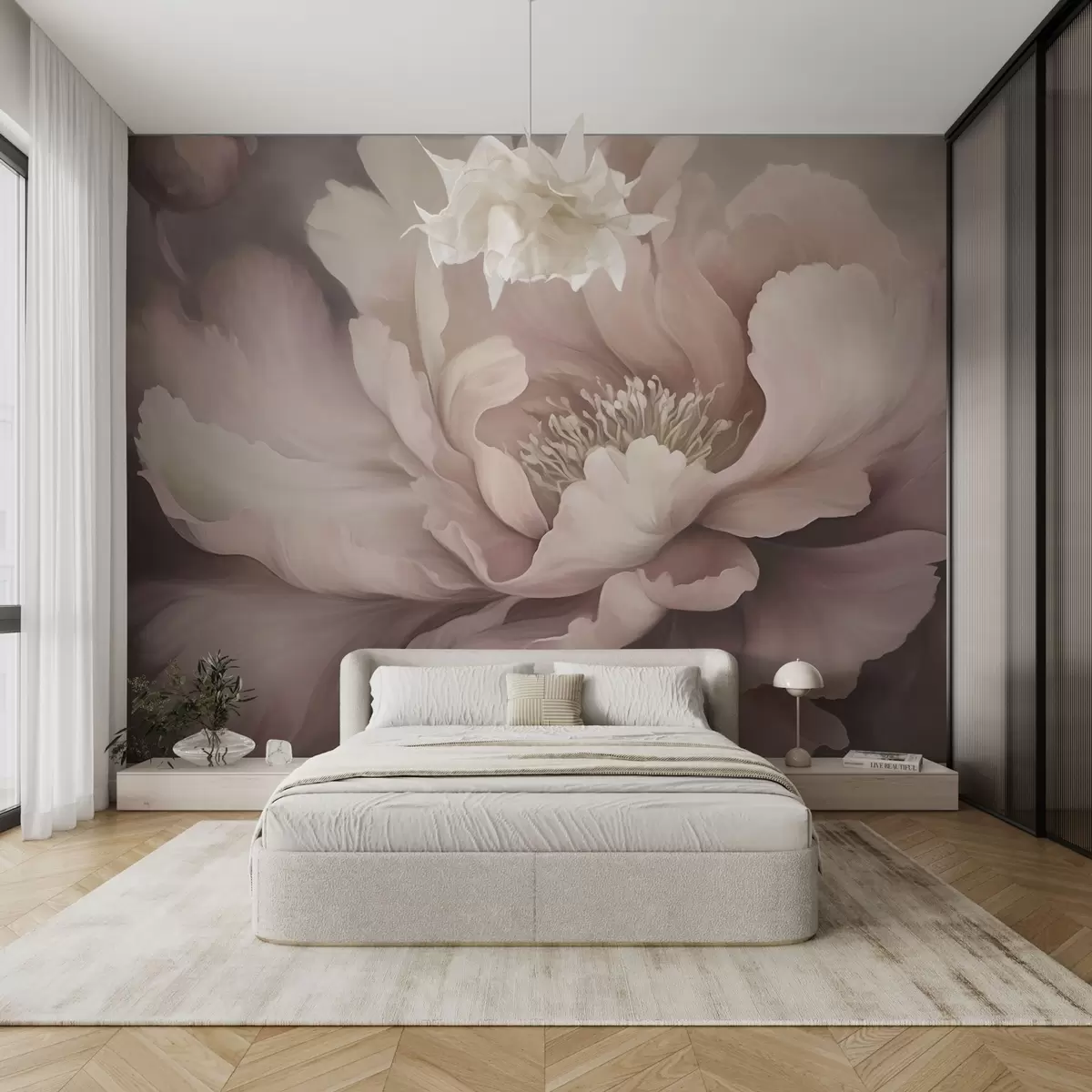 wall murals Пастелни цвет божура на магловитој позадини w03600v1
