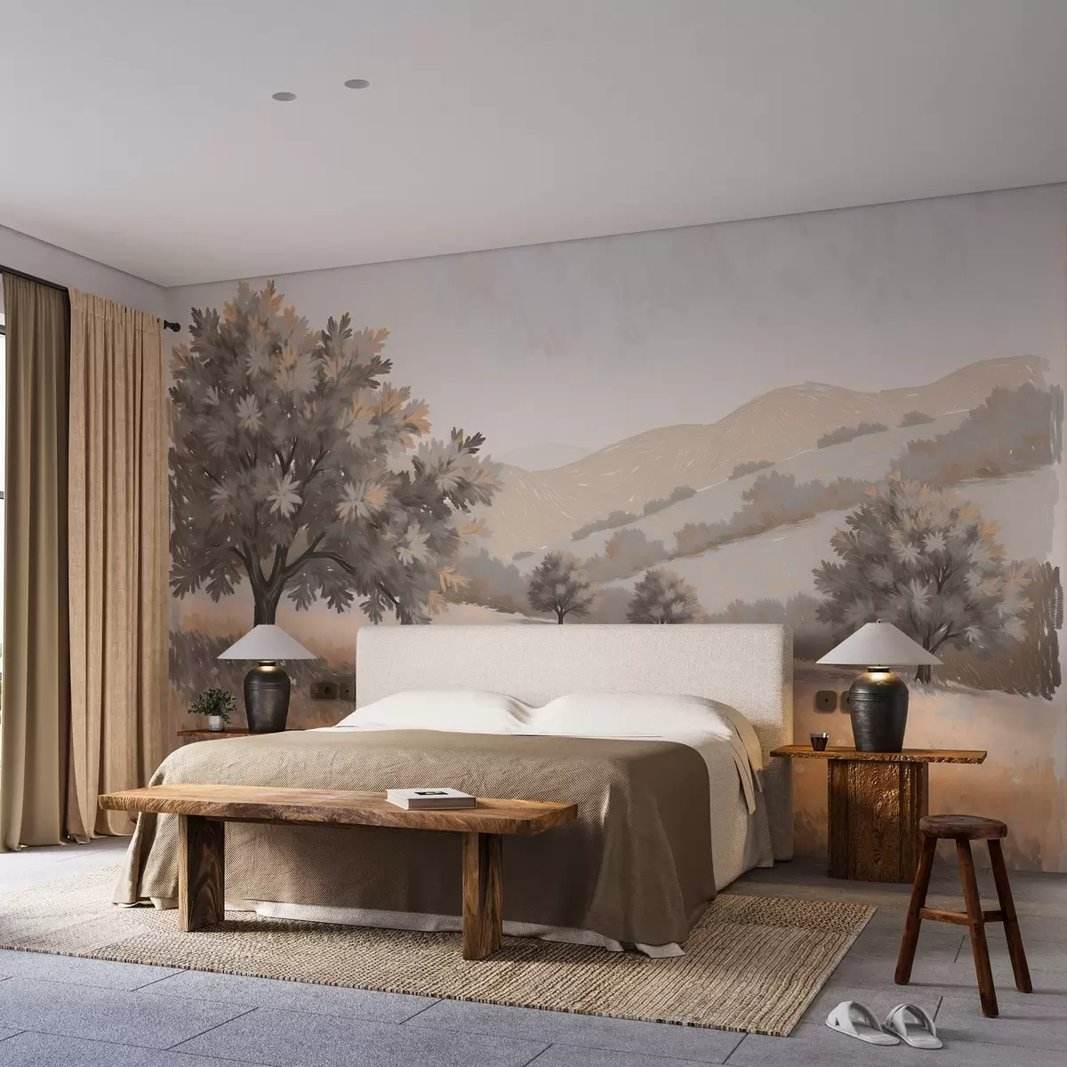 wall murals Пејзаж насликан у стилу уља w03656v1