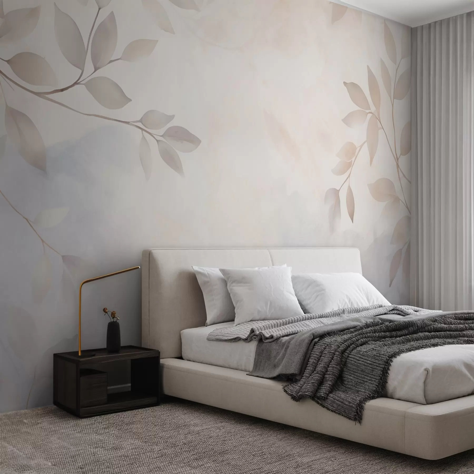 wall murals Светло лишће у магли w08990