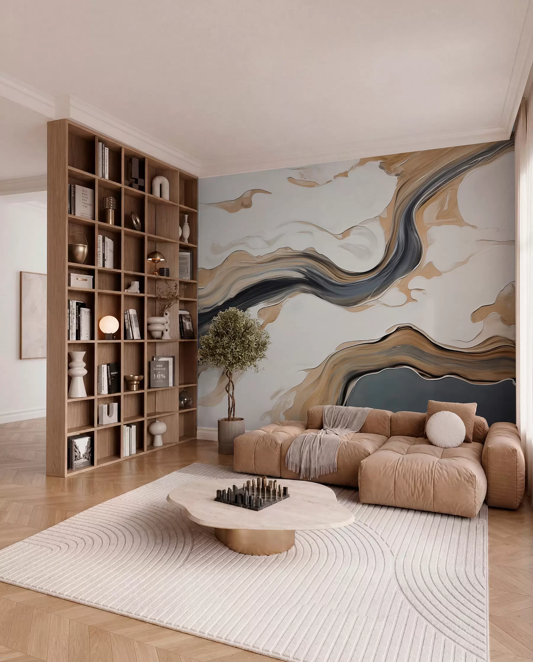 wall murals Tečne trake zemljanih tonova w09001