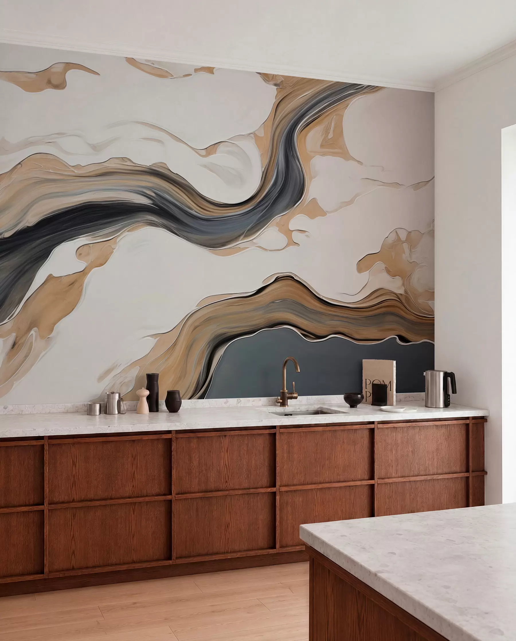 wall murals Tečne trake zemljanih tonova w09001