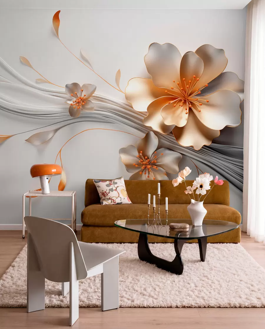 wall murals Latice u boji kajsije w09004