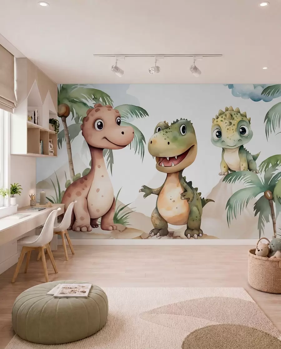 wall murals Tri mala dinosaurusa w03675