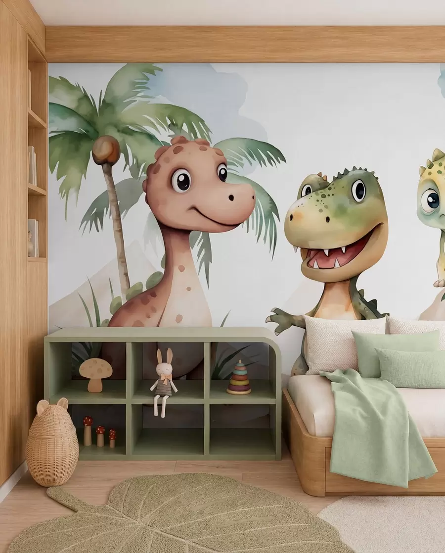 wall murals Tri mala dinosaurusa w03675